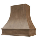American Walnut Range Hood With Curved Strapped Front and Decorative Trim - 30", 36", 42", 48", 54" and 60" Widths Available American Walnut Range Hood With Curved Strapped Front and Decorative Trim - 30", 36", 42", 48", 54" and 60" Widths Available