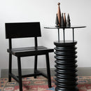 Sofra Glass Top Solid Cedar Side Table / Long Sofra Glass Top Solid Cedar Side Table / Long