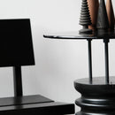 Sofra Glass Top Solid Cedar Side Table / Long Sofra Glass Top Solid Cedar Side Table / Long