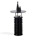 Sofra Glass Top Solid Cedar Side Table / Long Sofra Glass Top Solid Cedar Side Table / Long