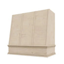 Unfinished Wood Range Hood With Angled Strapped Front and Decorative Trim - 30", 36", 42", 48", 54" and 60" Widths Available Unfinished Wood Range Hood With Angled Strapped Front and Decorative Trim - 30", 36", 42", 48", 54" and 60" Widths Available