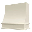 Antique White Wood Range Hood With Sloped Front and Decorative Trim - 30", 36", 42", 48", 54" and 60" Widths Available Antique White Wood Range Hood With Sloped Front and Decorative Trim - 30", 36", 42", 48", 54" and 60" Widths Available