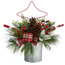 17” Pinecone and Berries Arrangement with Decorative Metal Vase and Wrired Red Tree 17” Pinecone and Berries Arrangement with Decorative Metal Vase and Wrired Red Tree
