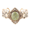 Aspen Green Serpentine and Golden Bronze Statement Cuff Bracelet Aspen Green Serpentine and Golden Bronze Statement Cuff Bracelet