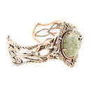 Aspen Green Serpentine and Golden Bronze Statement Cuff Bracelet Aspen Green Serpentine and Golden Bronze Statement Cuff Bracelet