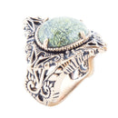 Aspen Green Serpentine Golden Statement Ring Aspen Green Serpentine Golden Statement Ring
