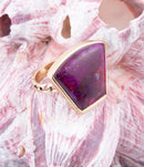 Athena Purple Turquoise Statement Golden Ring Athena Purple Turquoise Statement Golden Ring