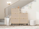 Walker Edison | Rattan 5 Door Shoe Rack Walker Edison | Rattan 5 Door Shoe Rack