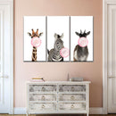 Bubble Gum Safari Animals Wall Art Bubble Gum Safari Animals Wall Art