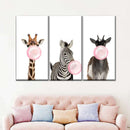 Bubble Gum Safari Animals Wall Art Bubble Gum Safari Animals Wall Art