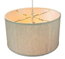 18"W 1 Light Swag Plug-In Pendant  Textured Oatmeal Shade White Cord 18"W 1 Light Swag Plug-In Pendant  Textured Oatmeal Shade White Cord