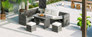 Walker Edison | Outdoor 6-Piece Wicker Storage Sofa Set Walker Edison | Outdoor 6-Piece Wicker Storage Sofa Set