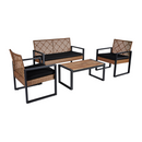 Walker Edison | Outdoor Wicker 4-Piece Patio Furniture Set Walker Edison | Outdoor Wicker 4-Piece Patio Furniture Set