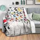 Banksy Girl Shooting Butterflies. Blanket Banksy Girl Shooting Butterflies. Blanket