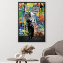 Banksy Graffiti Einstein Canvas Banksy Graffiti Einstein Canvas
