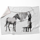 Banksy Washing Zebra Stripes Blanket Banksy Washing Zebra Stripes Blanket