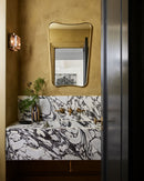 Curved Brass Mirror - Butterfly Frame Wall Mirror Curved Brass Mirror - Butterfly Frame Wall Mirror