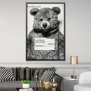 Bear Mugshot Black Canvas Bear Mugshot Black Canvas