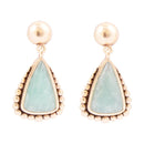 Begondor Blue Amazonite Golden Post Drop Earrings Begondor Blue Amazonite Golden Post Drop Earrings