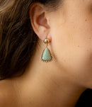 Begondor Blue Amazonite Golden Post Drop Earrings Begondor Blue Amazonite Golden Post Drop Earrings