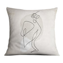 Beige Line Art Cushion Beige Line Art Cushion