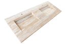 Beige Vein-Cut Travertine Double Bathroom Vanity Top Sink - (W)23" (L)60" (H)5.5" Beige Vein-Cut Travertine Double Bathroom Vanity Top Sink - (W)23" (L)60" (H)5.5"