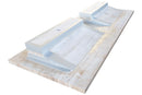 Beige Vein-Cut Travertine Double Bathroom Vanity Top Sink - (W)23" (L)60" (H)5.5" Beige Vein-Cut Travertine Double Bathroom Vanity Top Sink - (W)23" (L)60" (H)5.5"