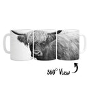 Black and White Highland Cow Mug Black and White Highland Cow Mug