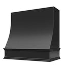Black Wood Range Hood With Sloped Front and Decorative Trim - 30", 36", 42", 48", 54" and 60" Widths Available Black Wood Range Hood With Sloped Front and Decorative Trim - 30", 36", 42", 48", 54" and 60" Widths Available