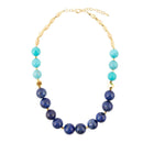 Blue Lapis and Magnesite Golden Necklace Blue Lapis and Magnesite Golden Necklace