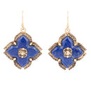 Blue Lapis Maltese Golden Cross Drop Earrings Blue Lapis Maltese Golden Cross Drop Earrings