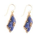 Blue Lapis Maltese Golden Cross Drop Earrings Blue Lapis Maltese Golden Cross Drop Earrings