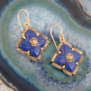 Blue Lapis Maltese Golden Cross Drop Earrings Blue Lapis Maltese Golden Cross Drop Earrings