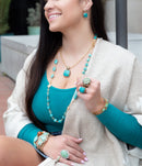 Blue Turquoise and Golden Cuff Bracelet Blue Turquoise and Golden Cuff Bracelet