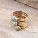 Blue Turquoise Golden Stacking Ring Set Blue Turquoise Golden Stacking Ring Set