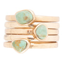 Blue Turquoise Golden Stacking Ring Set Blue Turquoise Golden Stacking Ring Set
