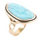 Blue Turquoise Golden Statement Ring Blue Turquoise Golden Statement Ring