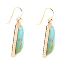 Blue Turquoise Jeweled Statement Golden Earrings Blue Turquoise Jeweled Statement Golden Earrings