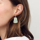 Blue Turquoise Jeweled Statement Golden Earrings Blue Turquoise Jeweled Statement Golden Earrings