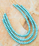 Blue Turquoise Magnesite Golden Necklace Blue Turquoise Magnesite Golden Necklace