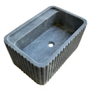 Bluestone Marble Rectangular Wall-mount Bathroom Sink Fluted (W)16" (L)24" (H)12" Bluestone Marble Rectangular Wall-mount Bathroom Sink Fluted (W)16" (L)24" (H)12"