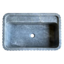 Bluestone Marble Rectangular Wall-mount Bathroom Sink Fluted (W)16" (L)24" (H)12" Bluestone Marble Rectangular Wall-mount Bathroom Sink Fluted (W)16" (L)24" (H)12"