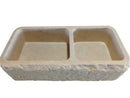 Botticino Beige Marble Farmhouse Apron Kitchen Double Sink (W)16" (L)32" (H)10" Botticino Beige Marble Farmhouse Apron Kitchen Double Sink (W)16" (L)32" (H)10"