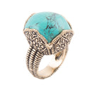 Blue Turquoise Golden Chunky Ring Blue Turquoise Golden Chunky Ring