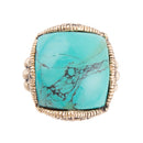 Blue Turquoise Golden Chunky Ring Blue Turquoise Golden Chunky Ring