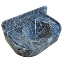 Bursa Gray Marble Wall-Mount Bathroom Sink with 6" Backsplash (W)16" (L)27" (H)6" top angle view Bursa Gray Marble Wall-Mount Bathroom Sink with 6" Backsplash (W)16" (L)27" (H)6" top angle view