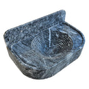 Bursa Gray Marble Wall-Mount Bathroom Sink with 6" Backsplash (W)16" (L)27" (H)6" angle view Bursa Gray Marble Wall-Mount Bathroom Sink with 6" Backsplash (W)16" (L)27" (H)6" angle view