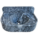 Bursa Gray Marble Wall-Mount Bathroom Sink with 6" Backsplash (W)16" (L)27" (H)6" front view Bursa Gray Marble Wall-Mount Bathroom Sink with 6" Backsplash (W)16" (L)27" (H)6" front view