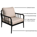 3-Piece Modern Conversation Set: Aluminum Patio Club Chairs with Plush Cushions & Marble-Look Side Table 3-Piece Modern Conversation Set: Aluminum Patio Club Chairs with Plush Cushions & Marble-Look Side Table