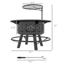 2-in-1 Black Portable Fire Pit for BBQ Grill, Camping Bonfire Stove, Backyard, Patio, Picnic 2-in-1 Black Portable Fire Pit for BBQ Grill, Camping Bonfire Stove, Backyard, Patio, Picnic